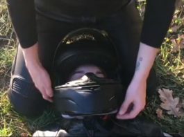 How to pick-off a motorcycle helmet after accident